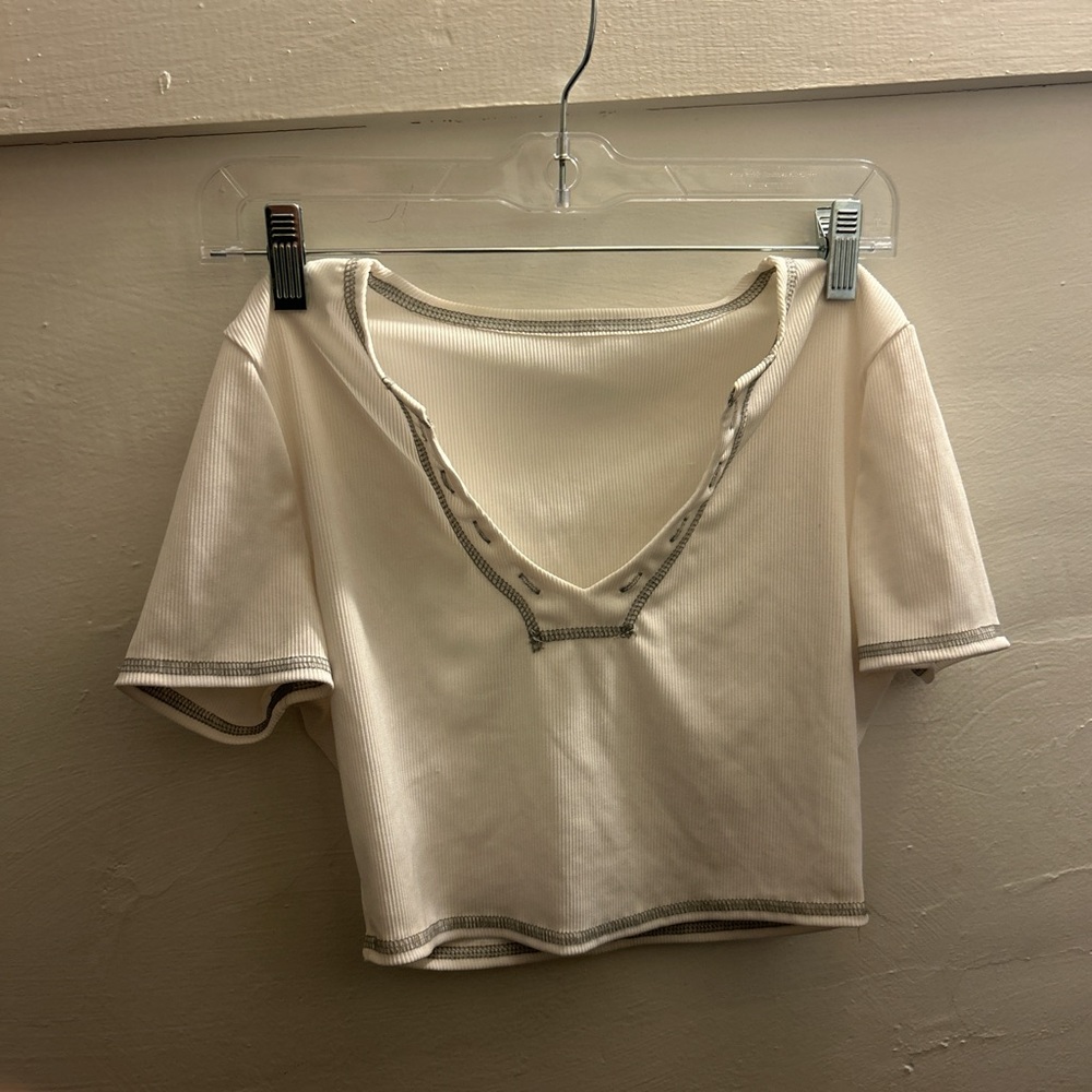 Women's White Cropped Top